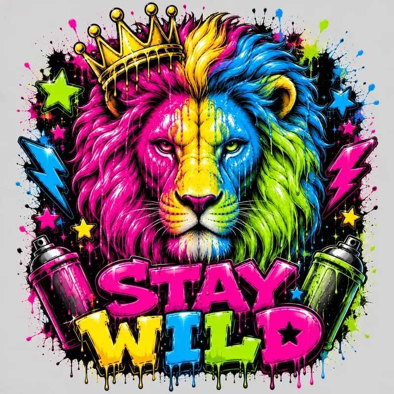 Neon Dripping Graffiti Tee Designs