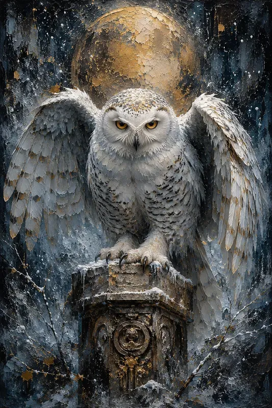 Luxury Golden Impasto Wildlife Art
