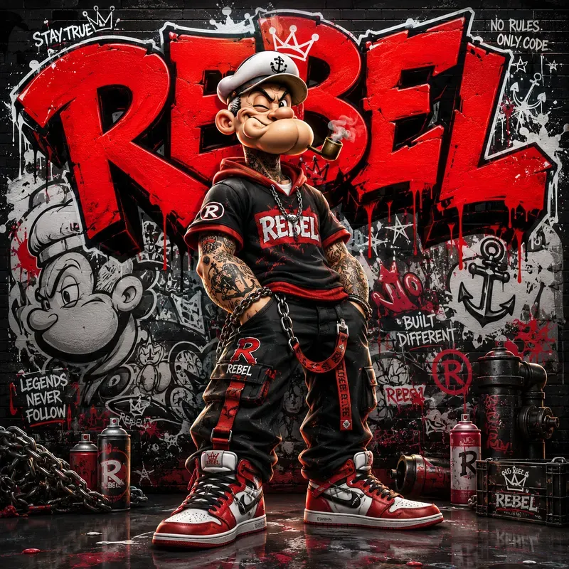 Urban Graffiti Mascot Character Art 8K