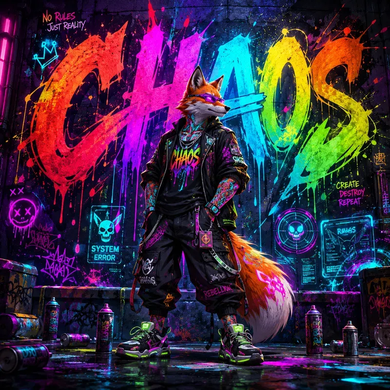 Urban Graffiti Mascot Character Art 8K