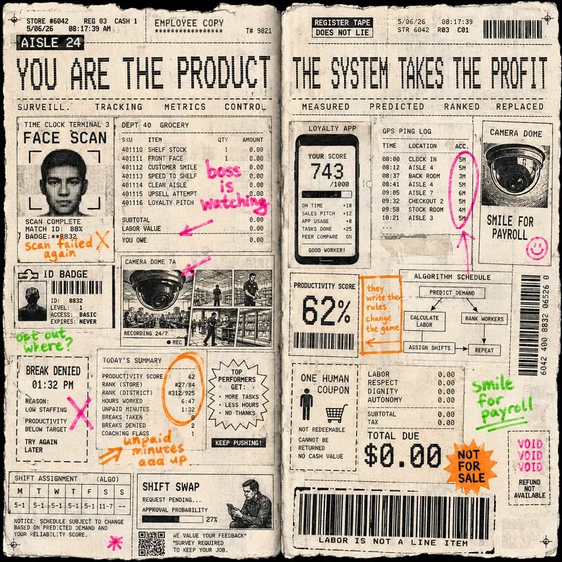 Fluorescent Receipt Zine Spreads