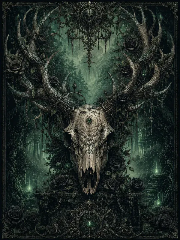 Intricate Dark Etching Art