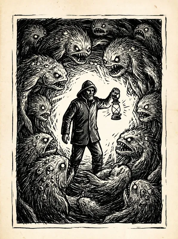Dark Woodcut Ink Illustrations