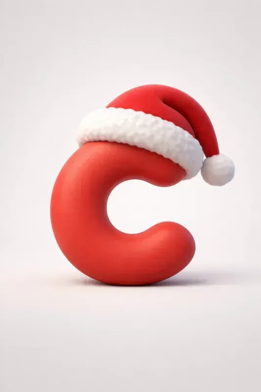 3D Christmas Alphabet Letters Characters