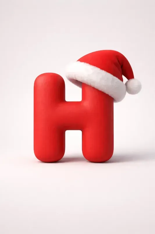 3D Christmas Alphabet Letters Characters
