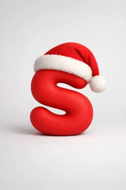 3D Christmas Alphabet Letters Characters
