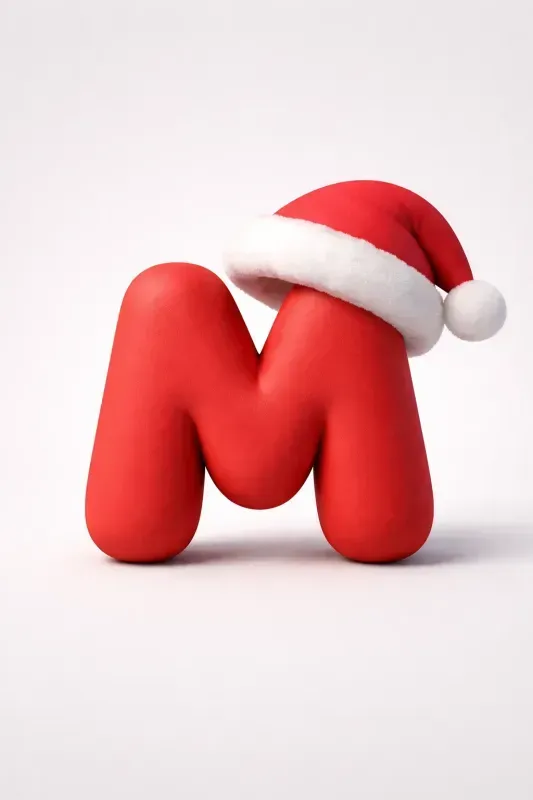 3D Christmas Alphabet Letters Characters