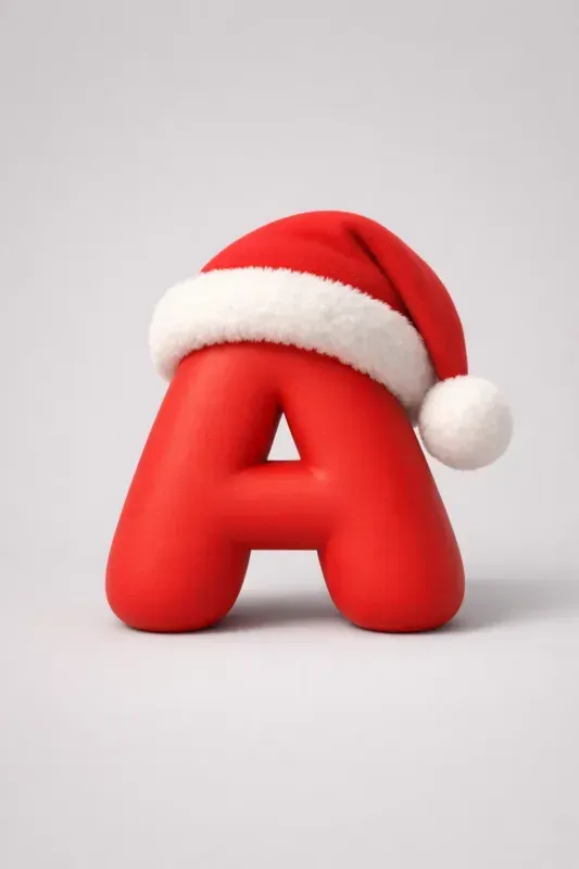 3D Christmas Alphabet Letters Characters