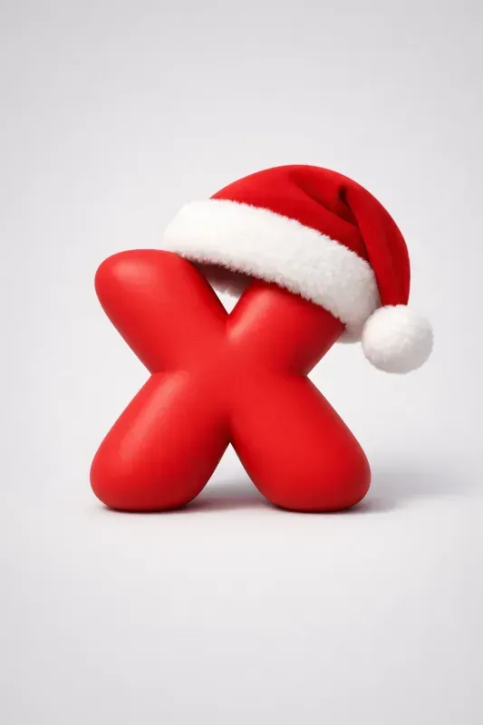 3D Christmas Alphabet Letters Characters