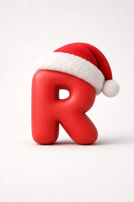 3D Christmas Alphabet Letters Characters