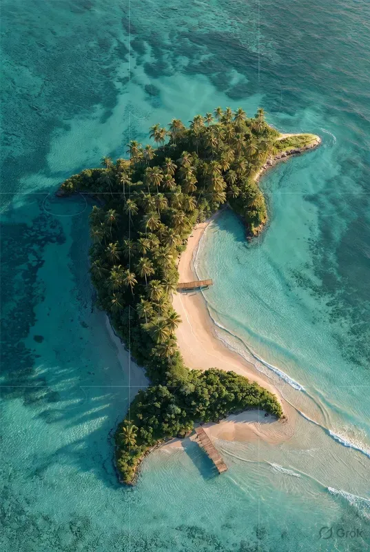 Aerial Paradise Island Travel Posters