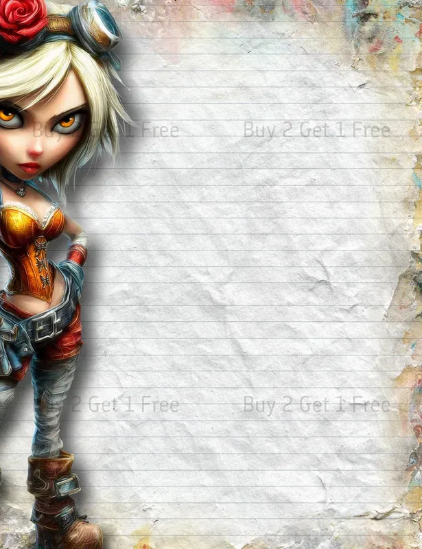 Alice In Steampunk World Plain Papers
