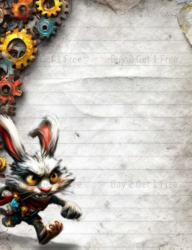 Alice In Steampunk World Plain Papers