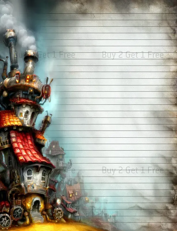 Alice In Steampunk World Plain Papers