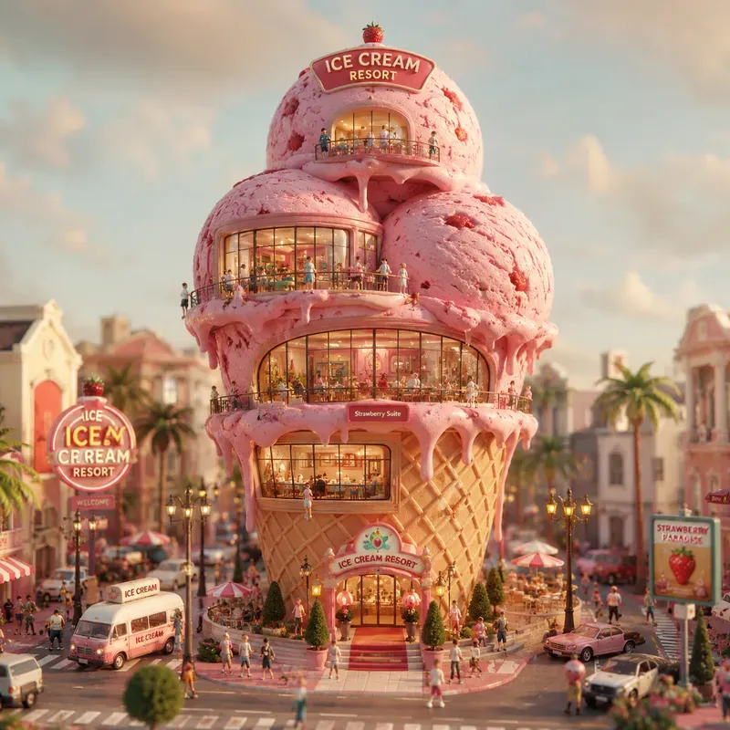 Whimsical Donut Amusement Park Cities