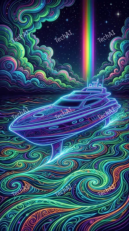 Neon Psychedelic Line Art