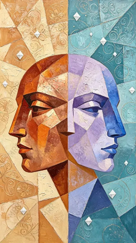 Cubist Surrealist Face Portraits