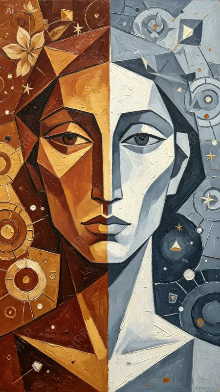 Cubist Surrealist Face Portraits