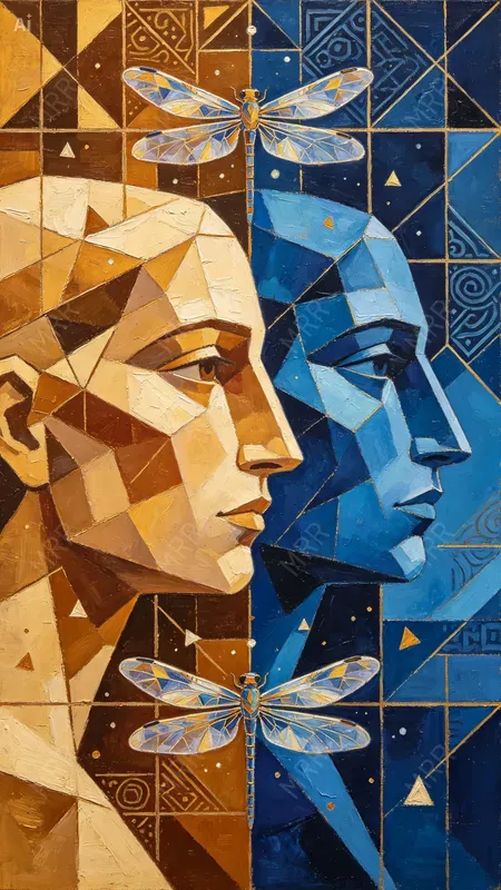 Cubist Surrealist Face Portraits