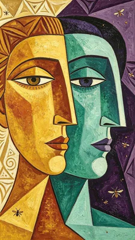 Cubist Surrealist Face Portraits