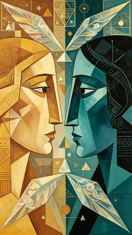 Cubist Surrealist Face Portraits