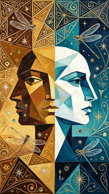 Cubist Surrealist Face Portraits