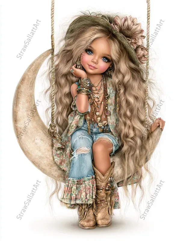 Cute Boho Halloween Girls Etsy Clipart