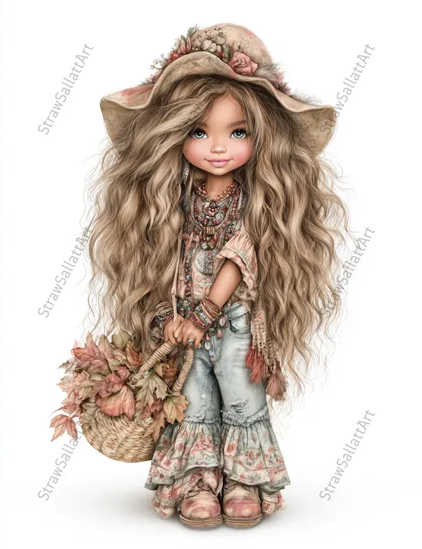 Cute Boho Halloween Girls Etsy Clipart