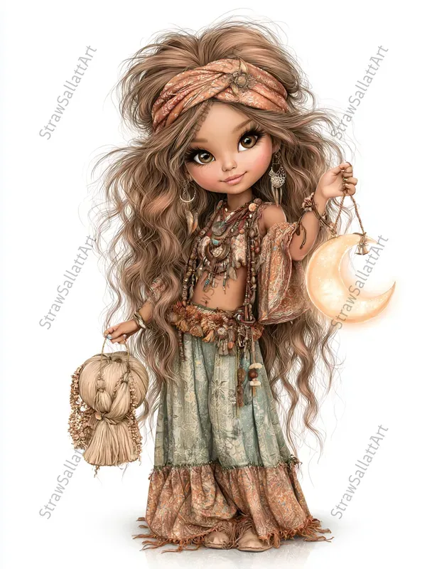 Cute Boho Halloween Girls Etsy Clipart