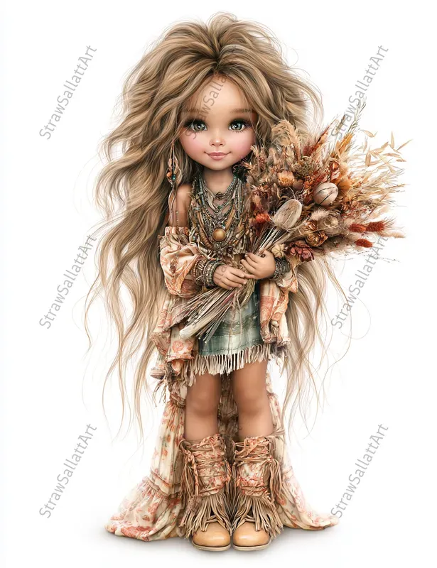 Cute Boho Halloween Girls Etsy Clipart