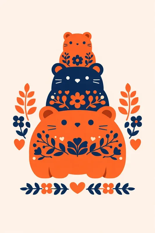 Nordic Folk Stacked Animals