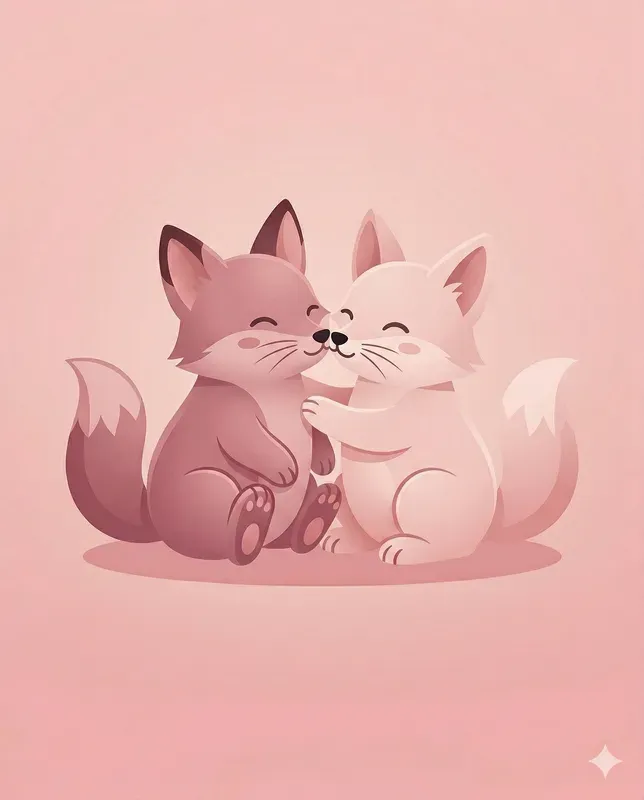 Minimal Love Animal Clipart