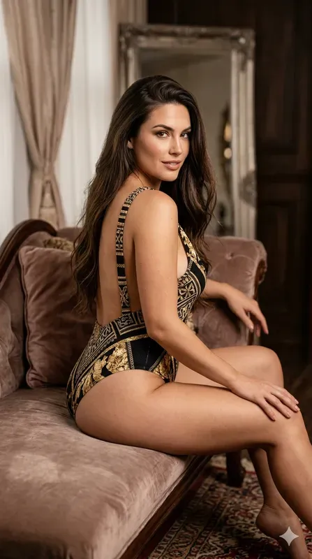 Cinematic Fashion Model Monokini Poses