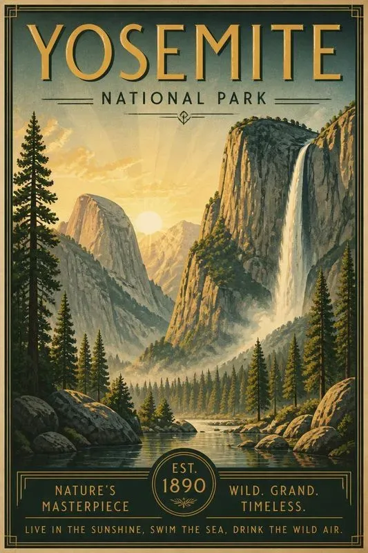 Vintage National Park Poster Generator
