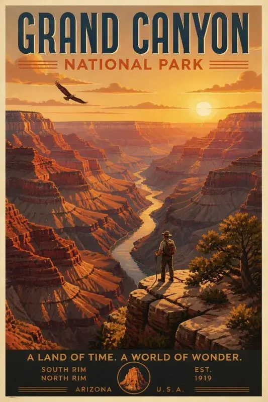 Vintage National Park Poster Generator