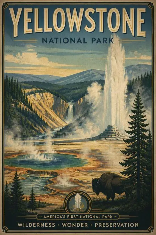 Vintage National Park Poster Generator