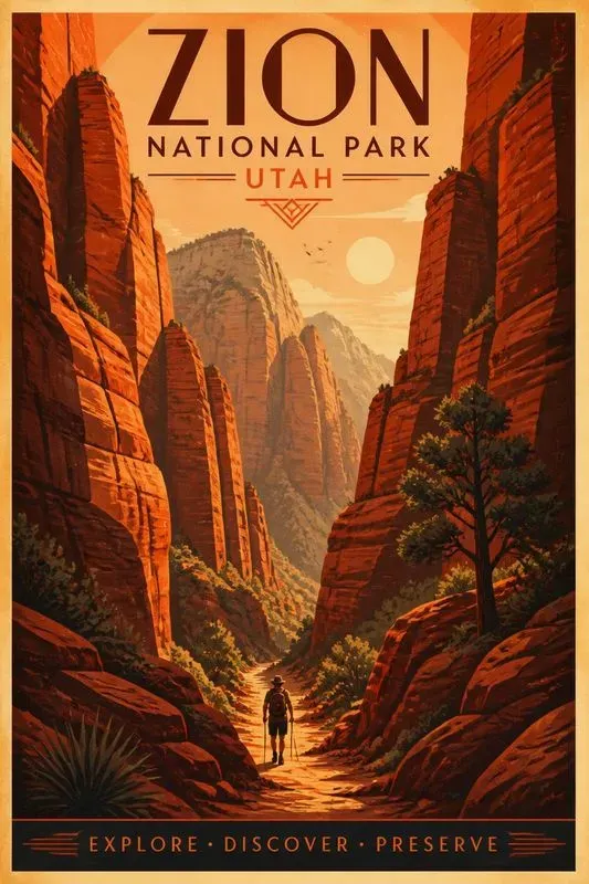 Vintage National Park Poster Generator