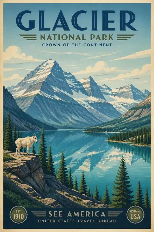 Vintage National Park Poster Generator