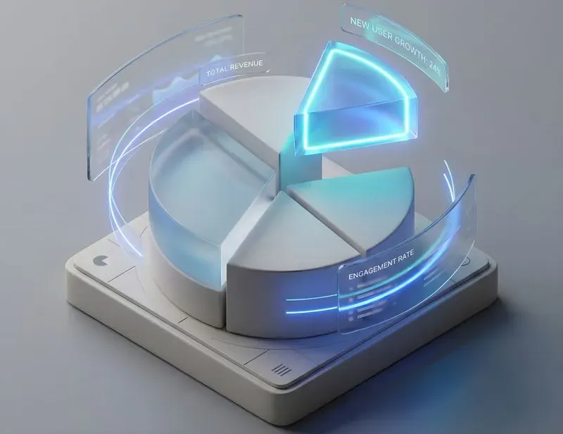 3D Saas Data Visualization Glass UIs