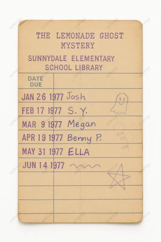 Vintage Library Checkout Card Style