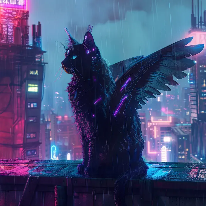 Neon Noir Cyberpunk Portrait Art