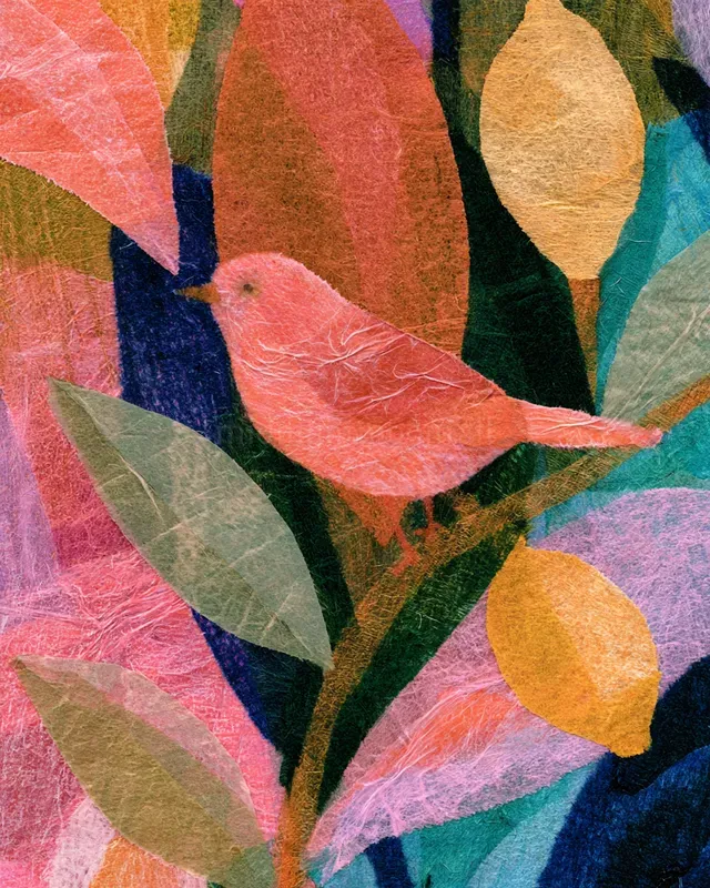 Layered Tissue Paper Collage Art