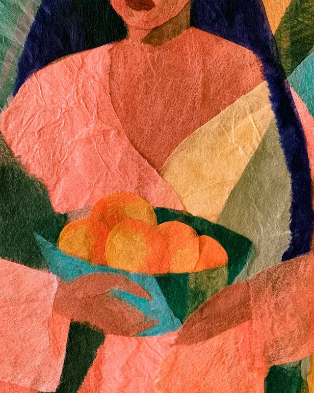 Layered Tissue Paper Collage Art