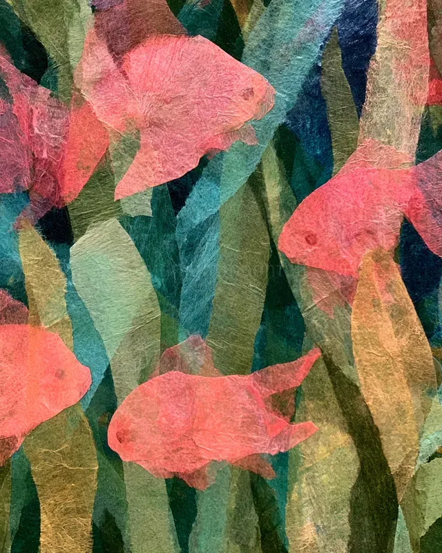 Layered Tissue Paper Collage Art