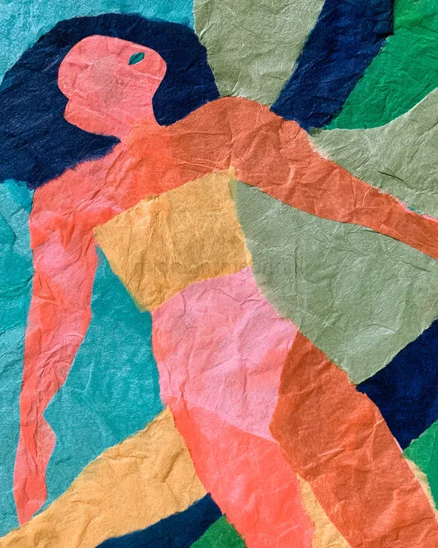 Layered Tissue Paper Collage Art