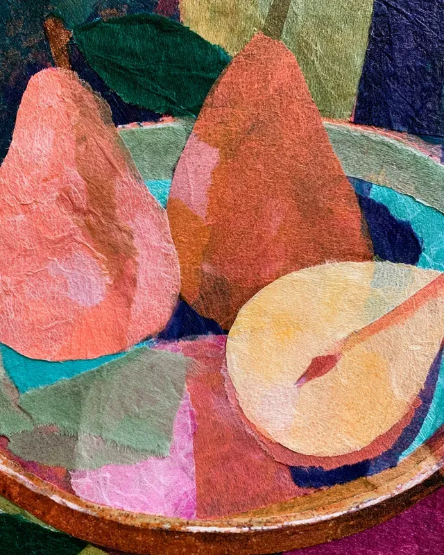 Layered Tissue Paper Collage Art