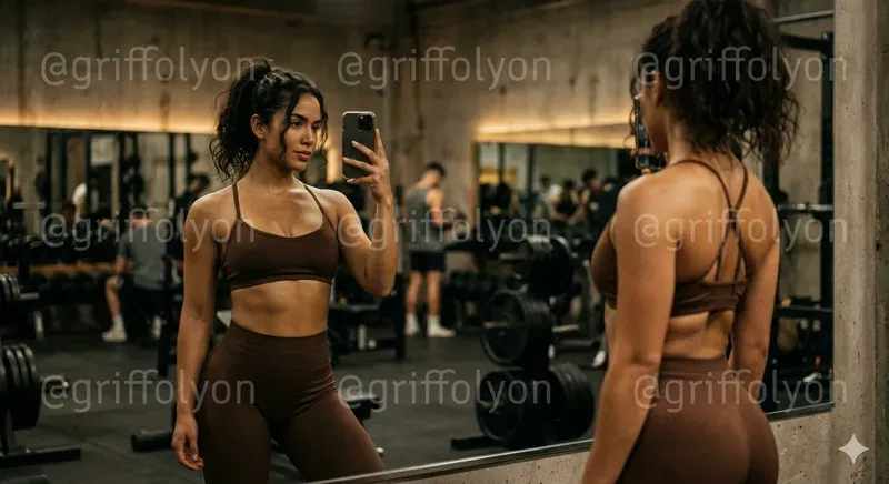 Gym Girl Mirror Selfies