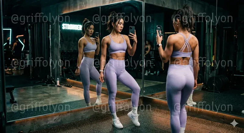 Gym Girl Mirror Selfies