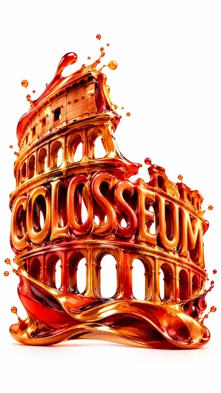 Classic Liquid Landmark Typography Art