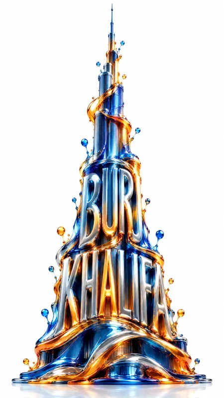 Classic Liquid Landmark Typography Art